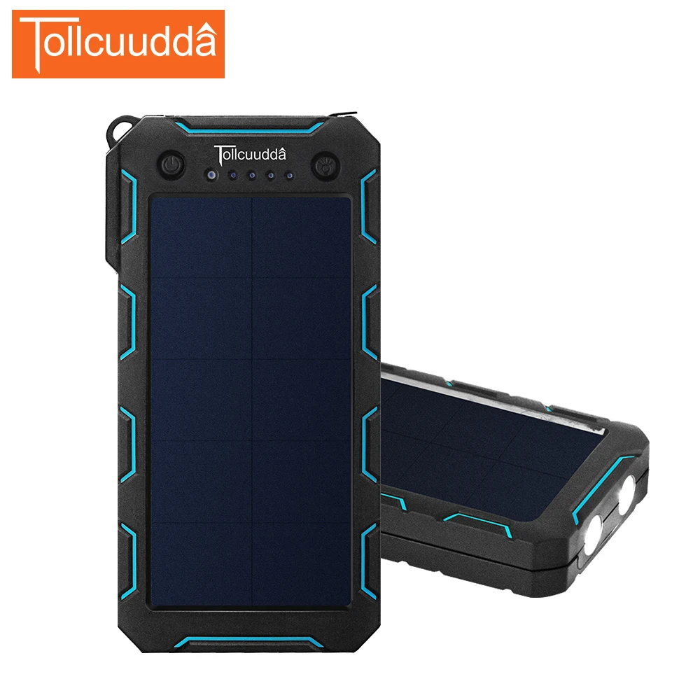 imágenes para Portable solar power bank 15000 mah para xiaomi 2 iphone cargador de batería externa powerbank panel solar del teléfono móvil a prueba de agua imágenes para Portable solar power bank 15000 mah para xiaomi 2 iphone cargador de batería externa powerbank panel solar del teléfono móvil a prueba de agua