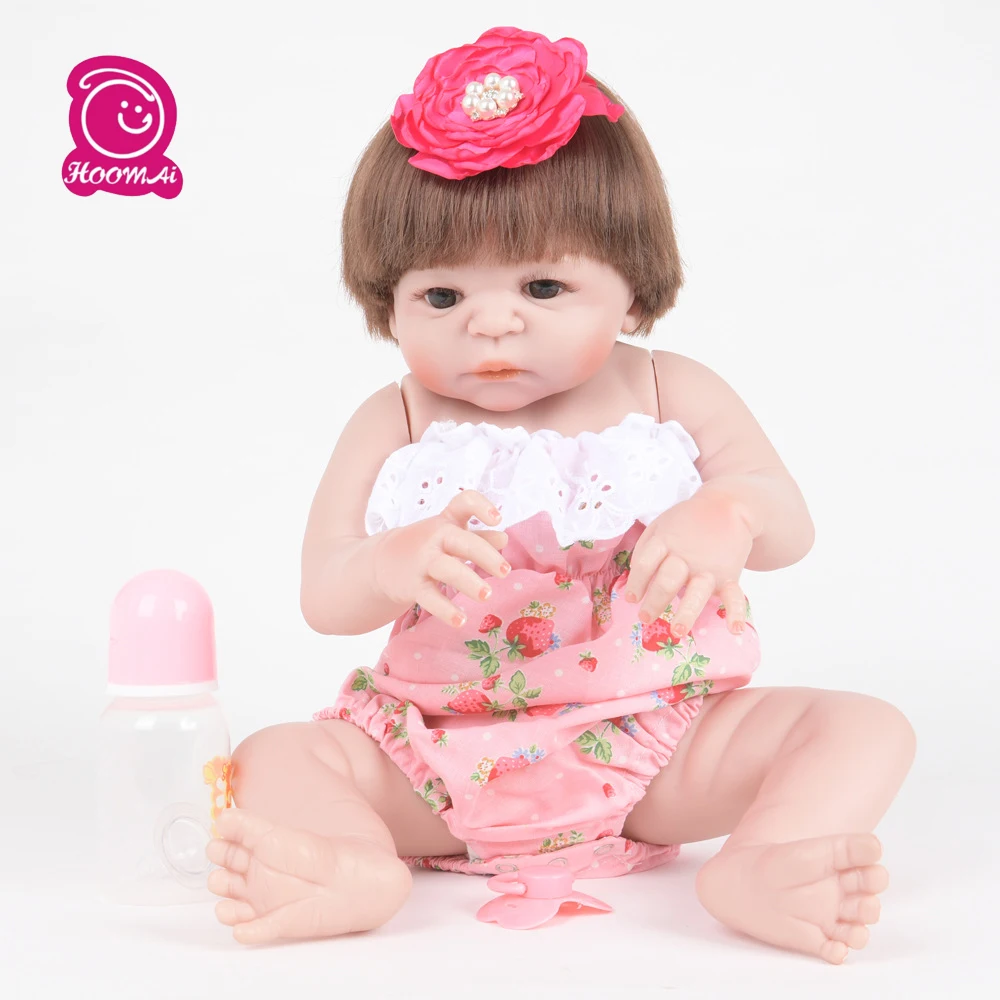 

55CM Soft Silicone Reborn Dolls Baby Realistic Doll Reborn Full Vinyl Boneca BeBe Reborn Doll for Girls