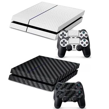 

Bevigac Full Sticker Scratchproof Protective Skin Set Carbon Fiber for Sony PlayStation PS4 PS 4 Console Dualshock Controllers