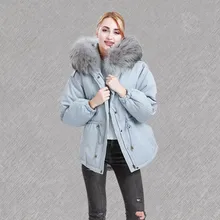 Корейский стиль, регулируемый пояс, тонкий большой Леопардовый меховой воротник, белый утиный пух, женские пуховики,, зимние плотные пуховики gx1107