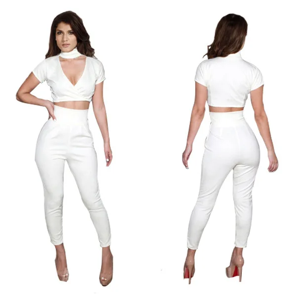 white jumper pants suit