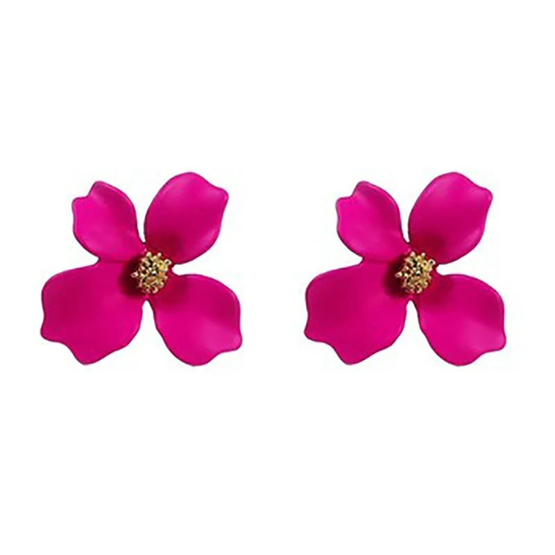 Korean Style Cute Flower Stud Earrings For Women New Fashion Sweet Earrings Femme Brinco Wholesale Jewelry - Окраска металла: MR