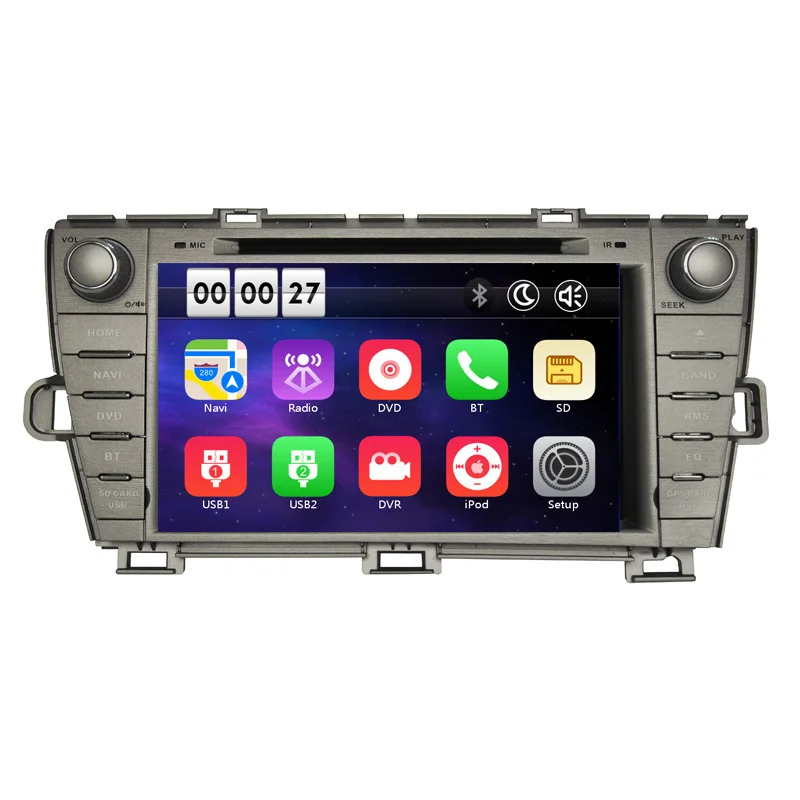 Perfect Free Shipping Two Din 8 Inch Car DVD Player For Toyota Prius 2009 2010 2011 2012 2013 GPS Navigation Radio WIFI BT 17