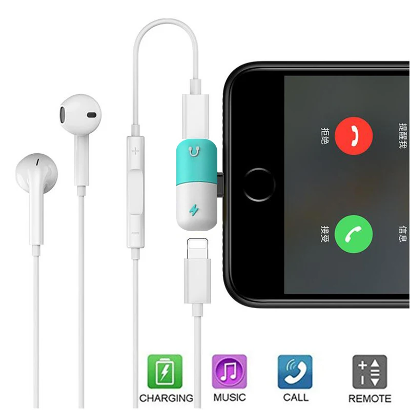 Наушники для Lightning аудио и зарядки Адаптеры кабель iphone 7 8 Xplus с