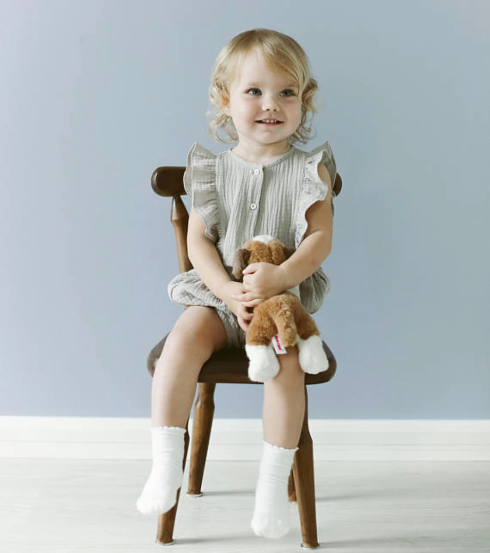 

Newborn Baby Girl Cotton Ruffle Sleeveless Bodysuit Casual Jumpsuit Outfit Clothes 1PCS 0-24M Gray&Purple