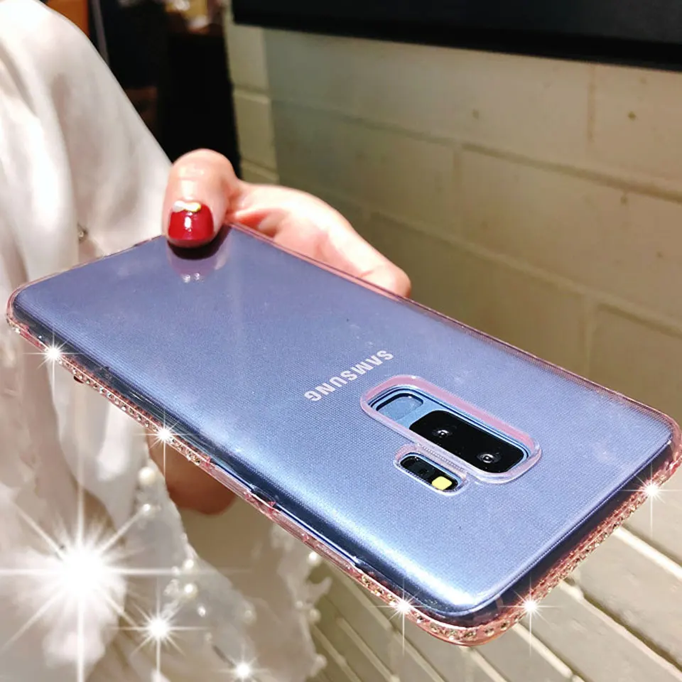 

Luxury Diamond Phone Case For Samgung Galaxy S9 Plus S8 J3 J5 J7 Pro 2015 2016 2017 J2 Prime A3 A5 A7 Glitter TPU Silicone Cover