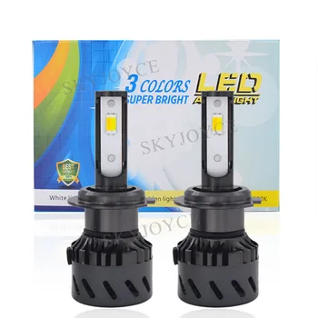 

1 Set 3 Color Mini LED Headlight H7 H11 9005 9006 H1 H4 Hi/Lo Beam LED Headlight 60W 8000LM 6000K 3000K 4300K H4 LED Fog Light