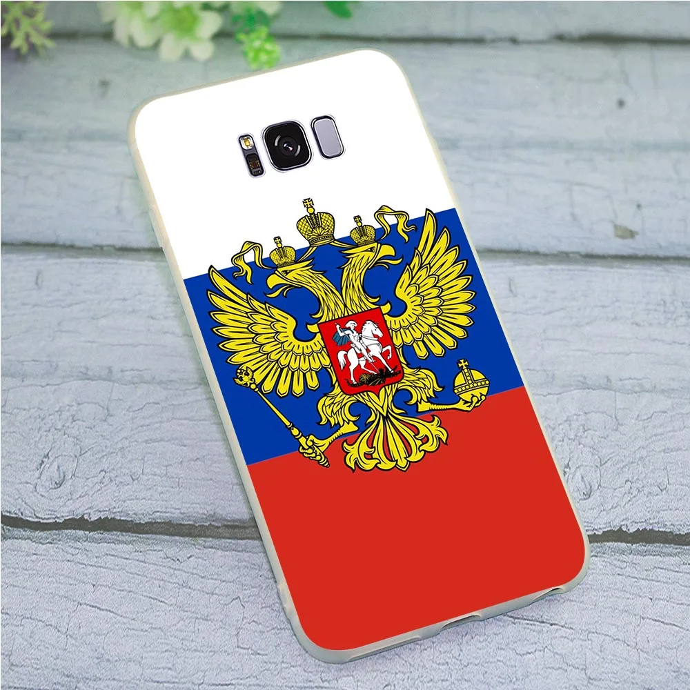 Мягкий чехол из ТПУ для телефона Samsung Galaxy A10 с российским флагом A20 A3 A6 Plus A5 A7 A8 A9 A30