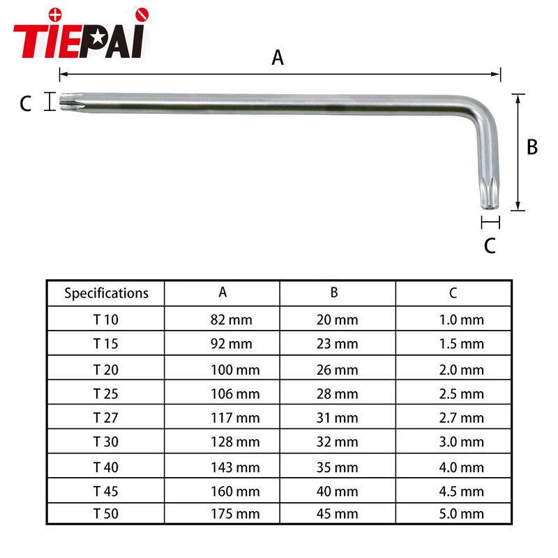 9Pcs Box End Wrench Tool Set Anti Tamper Proof Torx Key Bit Wrench L-Shape T10 T1 T20 T25 T27 T30 T40 T45T50 Short Length Type 1.....