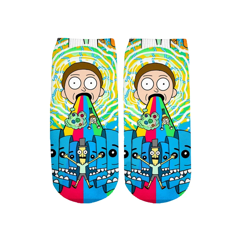 

Man Rick and Morty socks Cartoon socks Men 3d Print sock Women Funny sock 3D short thin Hose Stockings Tights homewear underwear