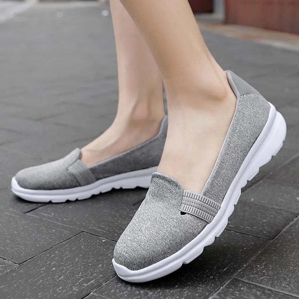 Summer women shoes women Breathable Mesh sneakers shoes ballet flats ladies slip on flats loafers shoes Plus size#N3