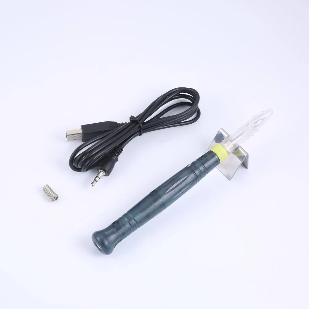 

5V 8W Mini Portable USB Electric Powered Soldering Iron Pen Tip Touch Switch With Protective Cap And LED Light Welding Tool