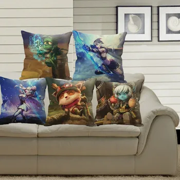 

League of legends Pillow Case Cotton Linen Teemo Ashe Amumu League role Home Decorative Pillow Cover