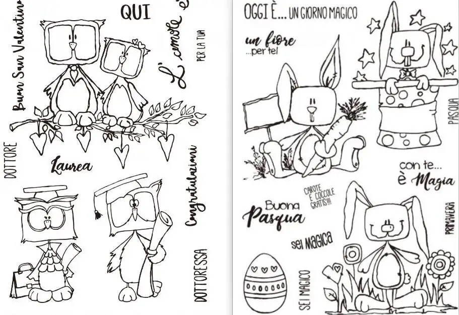 

Italian Dr. Owl Easter Transparent Clear Silicone Stamp/Seal for DIY scrapbooking/photo album Decorative clear stamp A276