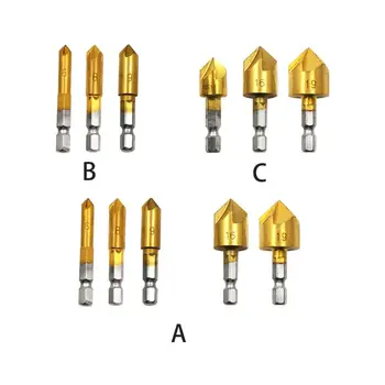 

HSS Chamfer Countersink Chamfer Drill Bit 1/4" Hex Shank 90 Degree Wood Chamfering Cutter