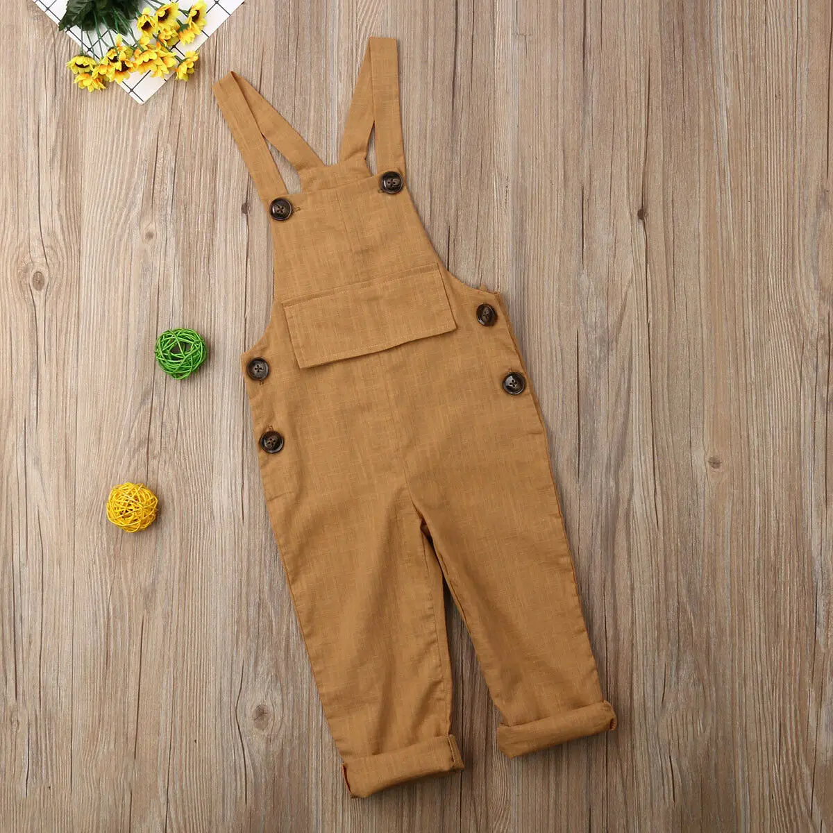Baby Summer Clothing Linen Toddler Kid Girl Overalls Romper Jumpsuit Clothes Suspender Pants Solid Outfit 0-3T