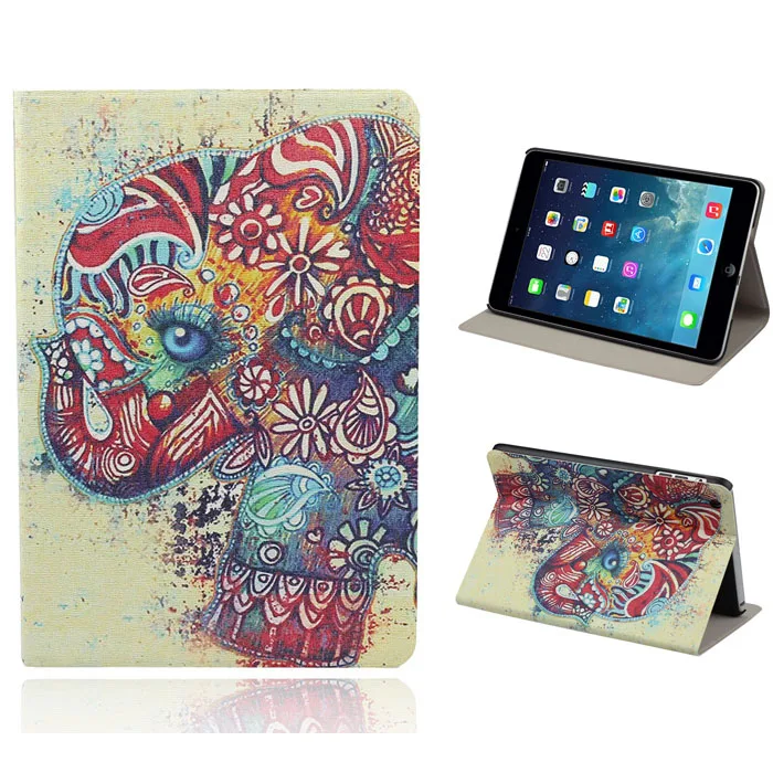 7.9 inch Slim Tablet Painted Elephant Flip Stand Leather Case Cover
