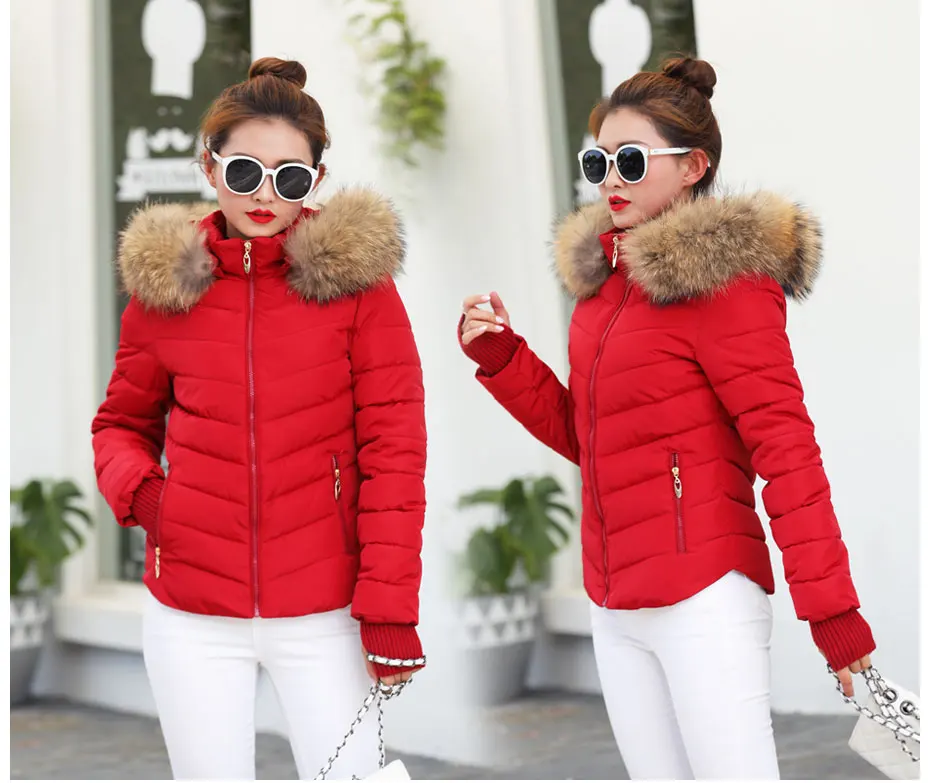 warmest winter coats for women Female Warm Winter Jacket 2020 Fashion Women Hooded Fur collar Down Cotton Coat Solid color Slim Large size Female Coat Leather Jackets
