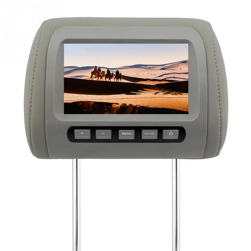 

7 Inch Digital Wide View Remote Control DVD Player Multimedia Car Headrest LCD Monitor HD Dual Input FM Video System HD Screen