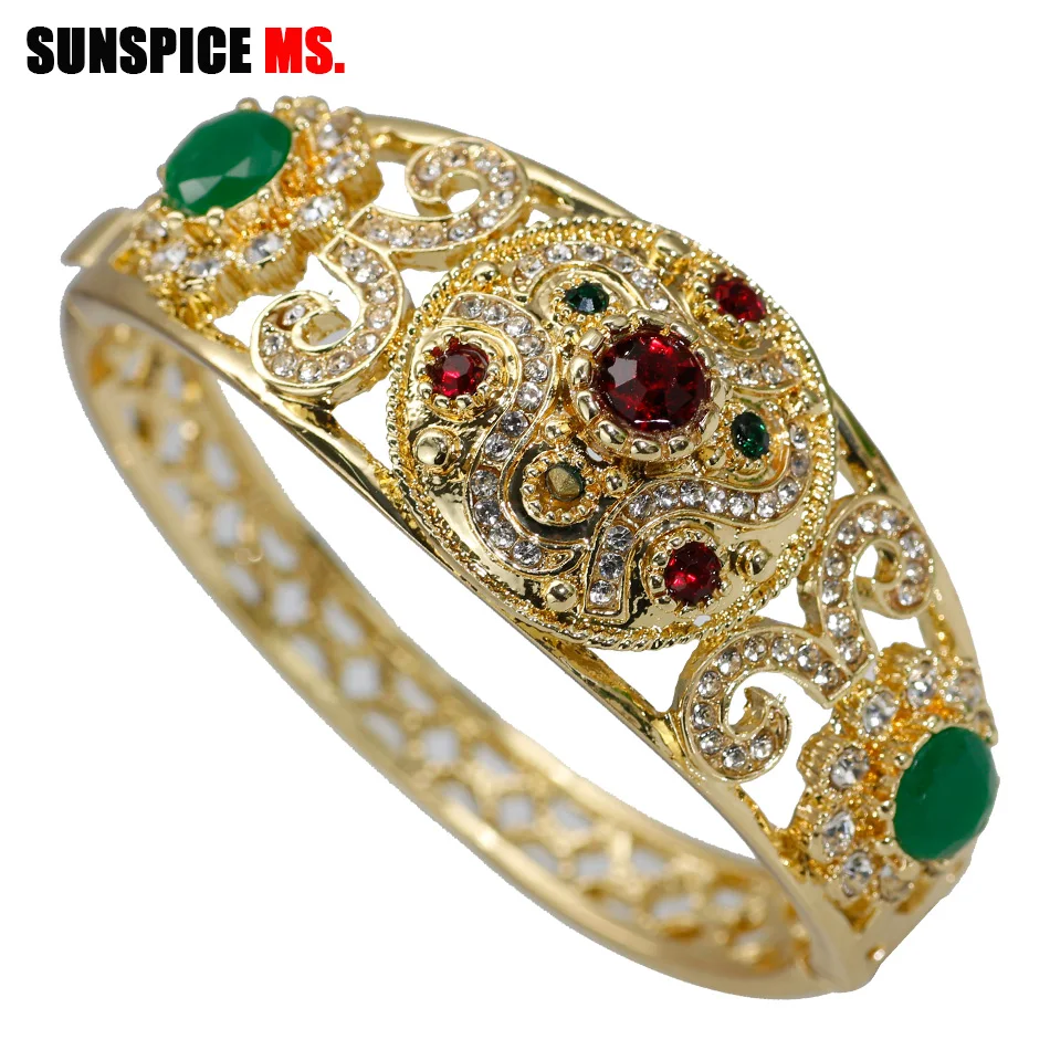 SUNSPICEMS модный Кавказский этнический свадебный браслет для женщин золотой цвет