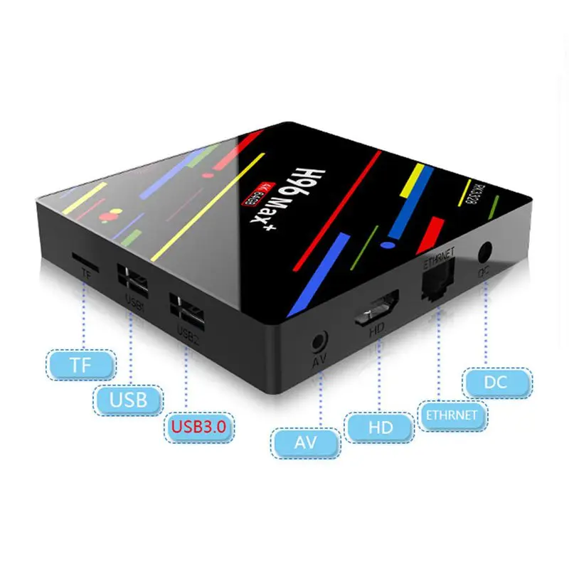 H96 Max плюс Android 8,1 Tv Box Smart Декодер каналов кабельного телевидения Rockchip Rk3328 4 Gb 32 Gb Usb3.0 H.265 4 K Pk T9 Hk1 X96 Max(32 ГБ
