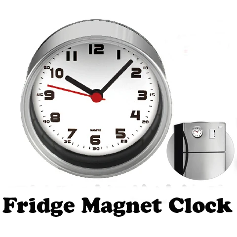 Магнит может часы настольные оловянные аналоговые часы магнитные на кухне алюминиевые оловянные часы стенка холодильника часы бесплатно - Цвет: White Dial