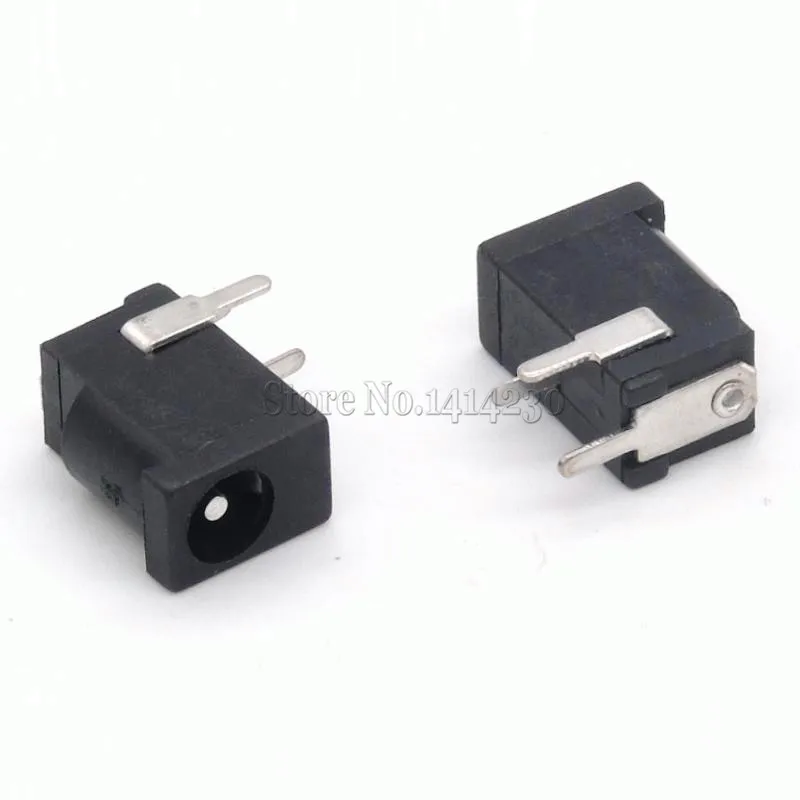 

100Pcs Hot Sales High Quality DC-002 0.3A 50V Black DC Power Jack Socket Connector DC002 3.5*1.1mm 1.1 socket