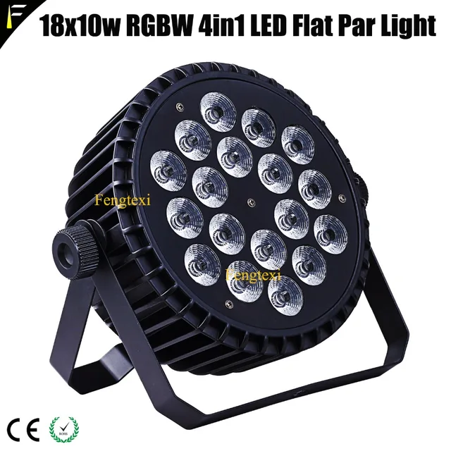 Economic 18x10 W RGBW 4in1 LED Slim FLAT PAR น้ำท่วม PAR 10 วัตต์แต่ละ LED 18 ตาปาร์ตี้คลับ FLAT PAR-ใน เอฟเฟกต์แสงบนเวที จาก ไฟและระบบไฟ บน