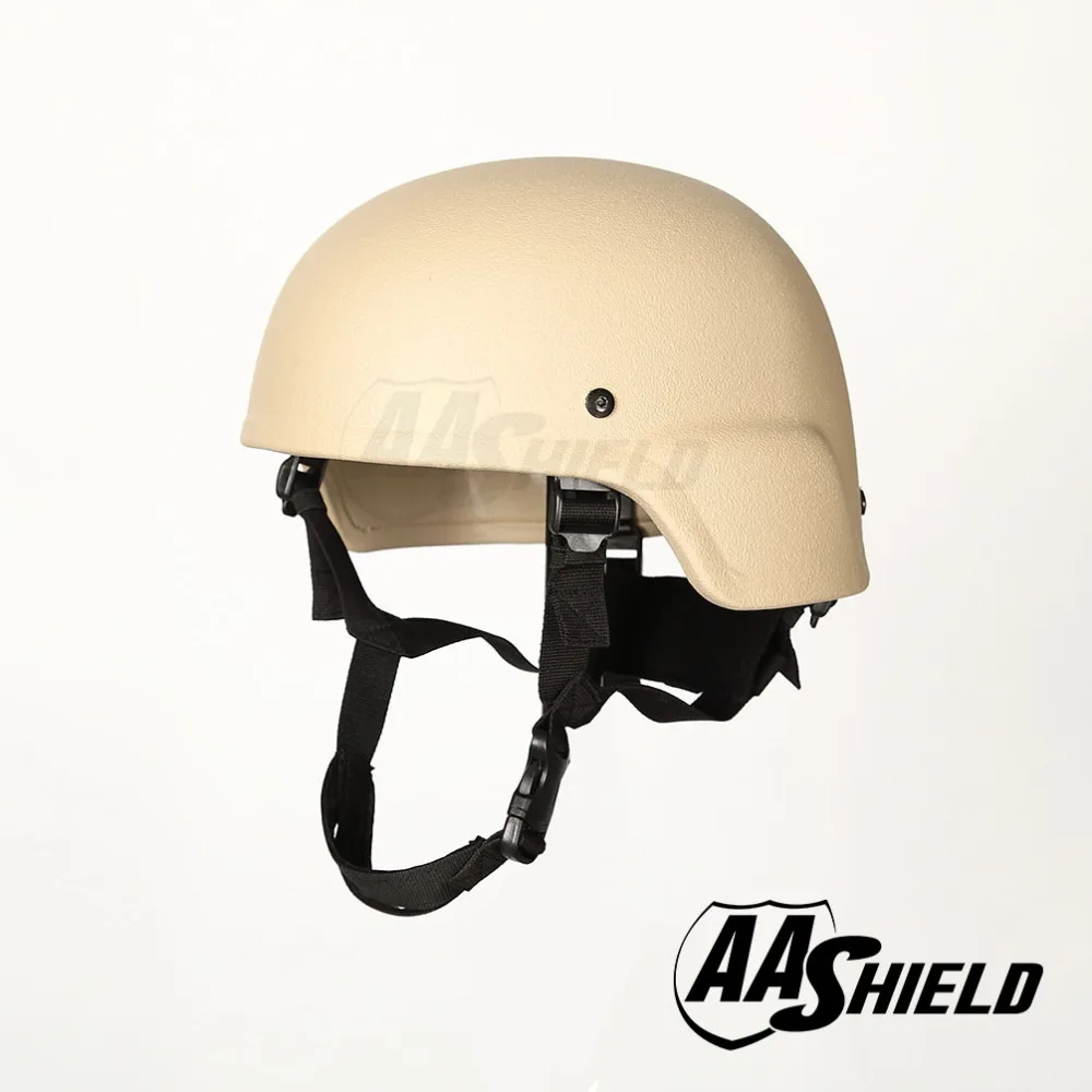 

AA Shield Ballistic ACH MICH Tactical Teijin Helmet Color Tan Bulletproof Aramid Safety NIJ Level IIIA Military Army