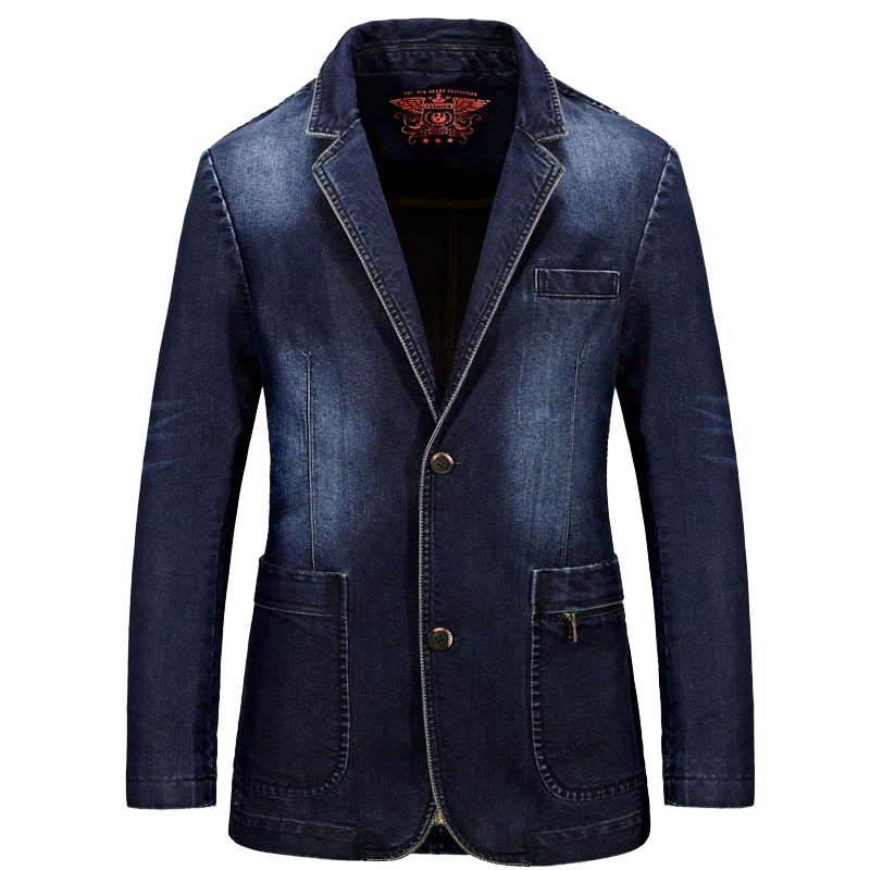 Narrow Choices Denim jackets for men aren’t just for casualwear. Combine the ease of street style with the clean-cut look of suiting in a Sean John denim blazer. Featuring a combination of tencil and linen fabrics, the denim-like look makes it a versatile piece that can be worn to dress up or dress down an outfit.