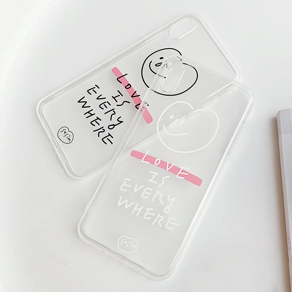KIPX1103_4_JONSNOW Phone Case For iPhone 6S 7 8 Plus Love Pattern Clear Soft Silicone Cover Cases for iPhone X XR XS Max Capa Fundas
