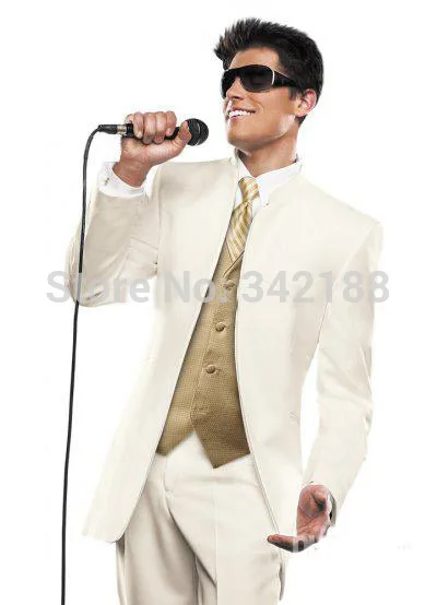 

Latest Style Big Discount!! Hot Sale Cream Handsome Groomman Bridegroom Tuxedo(jacket+pant+tie+waistcoat)/best man suitswedding