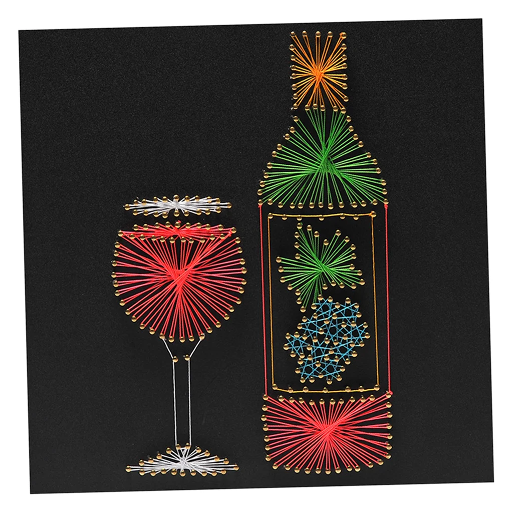 

Red Wine Vintage String Art Kits for Girls Learn to Making Handmade Painting
