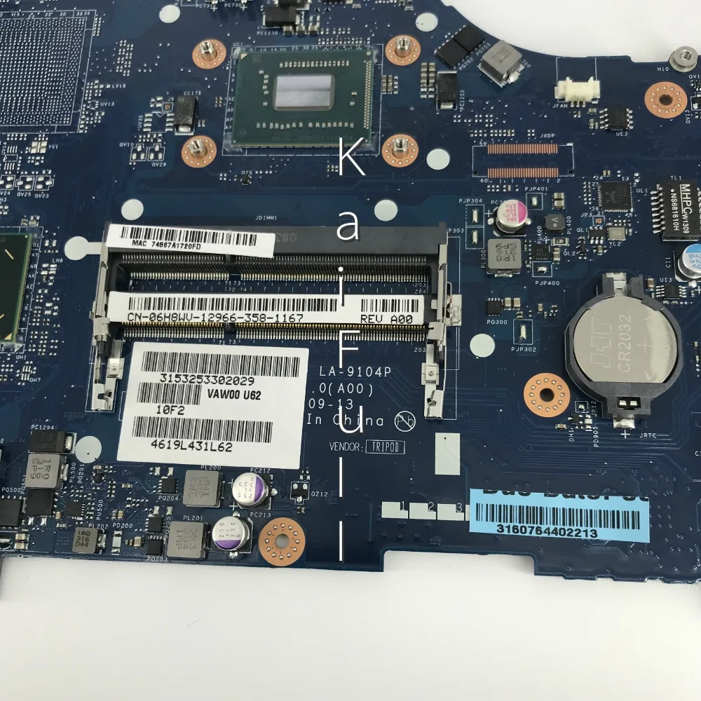 CN 06H8WV 6H8WV для DELL INSPIRON 3521 5521 материнская плата ноутбука VAW00 LA 9104P REV: 1 0 1007U