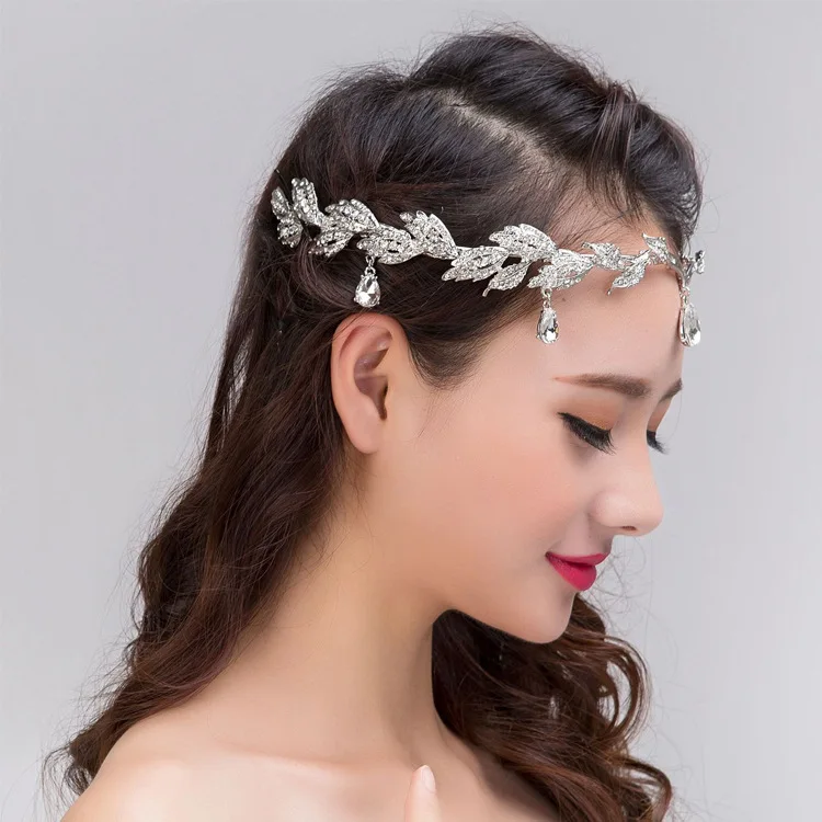 Crown famous brand 3 pieces Headwear + earrings + necklace bride  Crystal Crown headdress jewelry sets Korean wedding girlfriend gift (2)