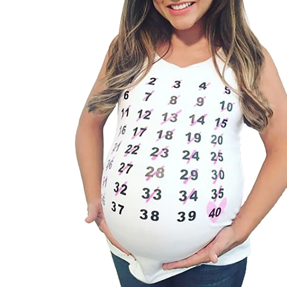 Для женщин номер печати для беременных топы без рукавов кормящих жилет танк Блузка футболка свободные удобные для беременных Костюмы