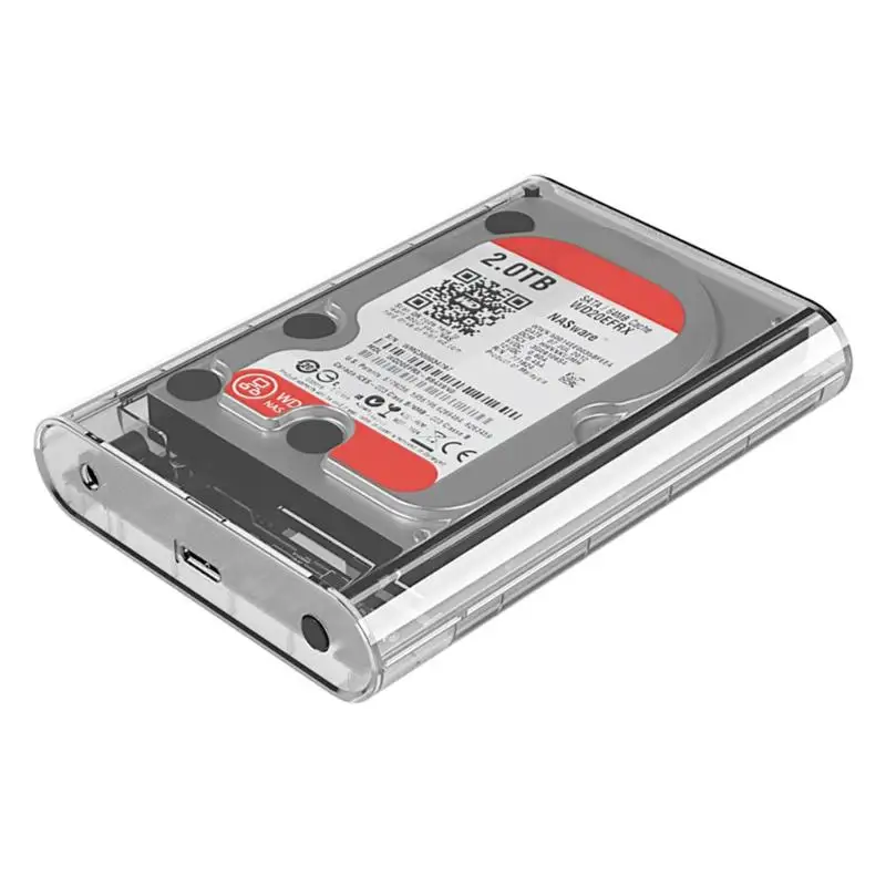 

Clear HDD Box 3.5 inch Transparent HDD Enclosure Case USB 3.0 5Gbps SATA3.0 Support UASP 8TB Drives for Notebook Desktop PC