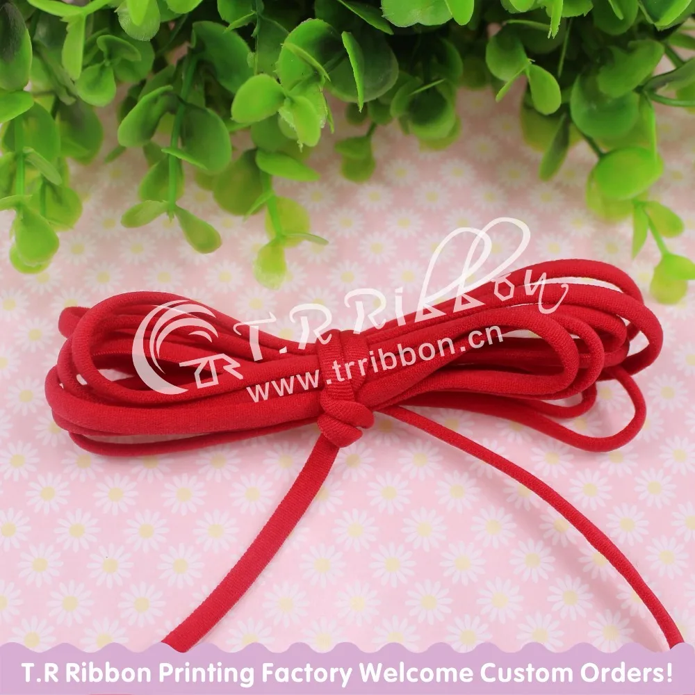 

5mm Tiny Elastic Nylon Thread 100 yards/roll #92109 red color, skinny elastic ribbon for DIY hair band accessaries