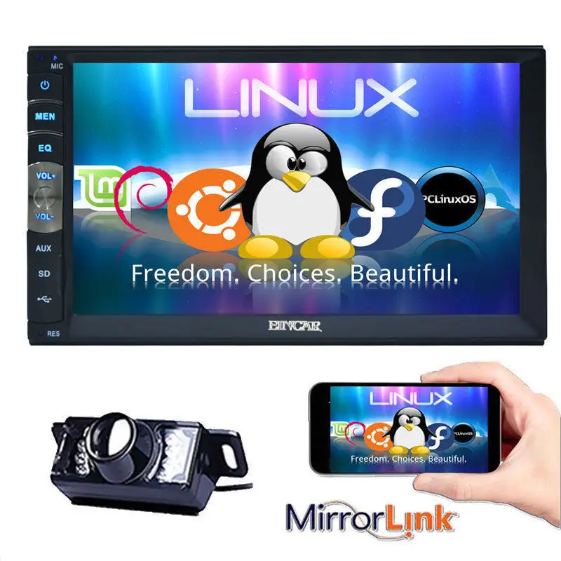 

Double 2 Din Car Stereo Mirror Link for GPS Android Phone FM Radio NO DVD+Camera
