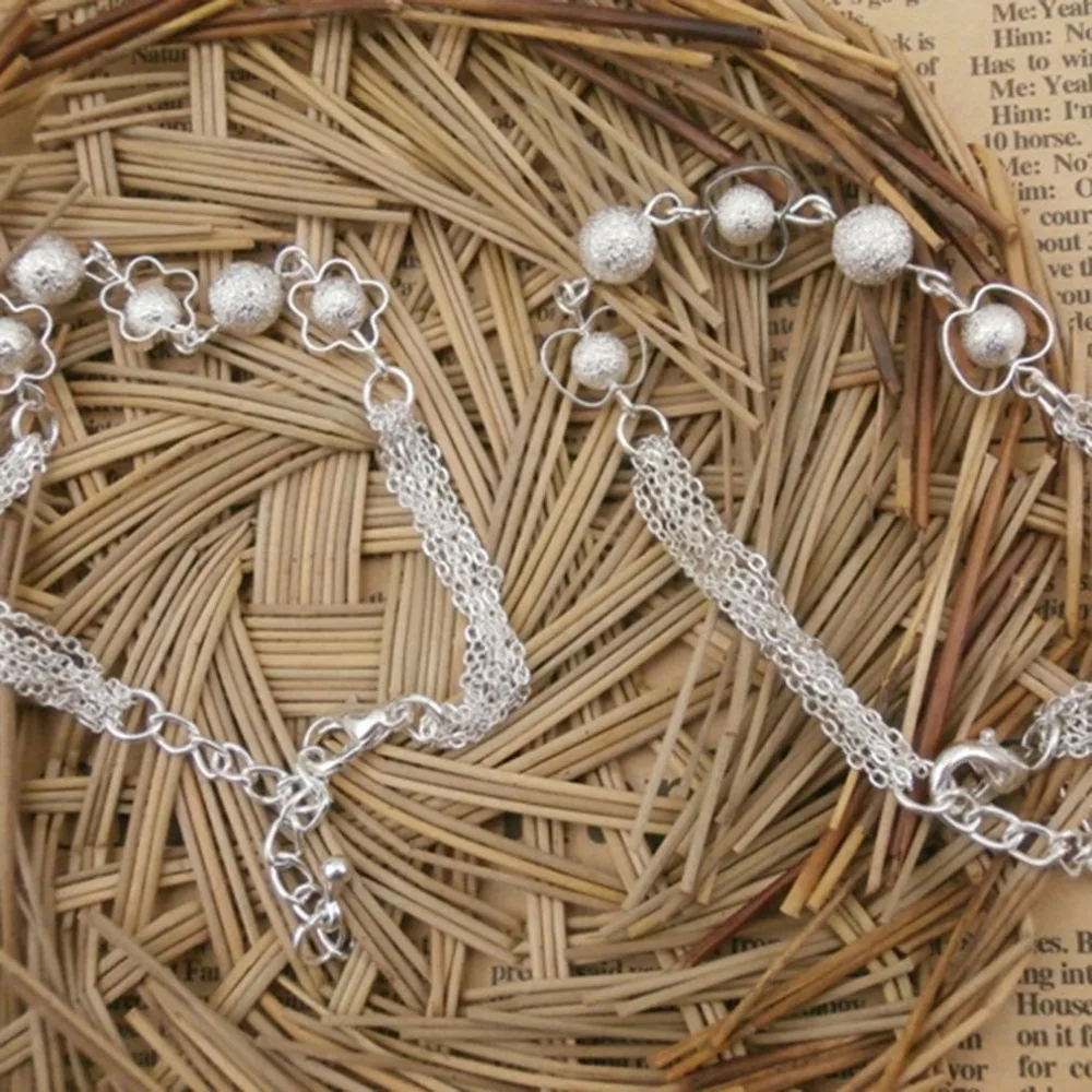 Jewelry-pentagram-apple-ball-shape-wholesale-tassel-plating-thick-silver-bracelet-Fashion-simple-and-generous