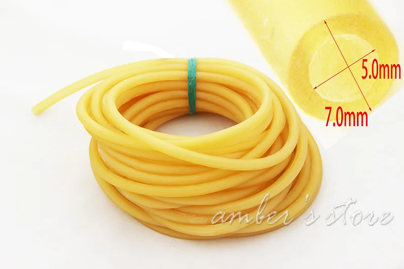 

Length 10M Yellow Rubber Latex Tube 7.0mm OD 5.0mm ID ELASTICA Bungee Slingshot Catapult Outdoor Hunting Replacement 5070