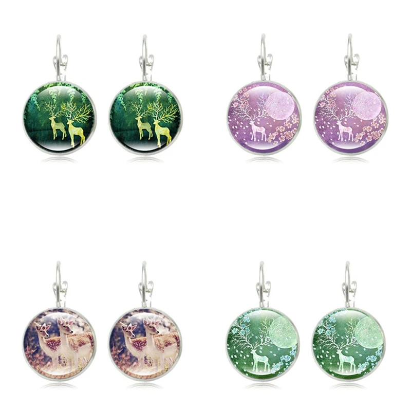 

Boutique New Fashion Women Elk Santa Claus Lovely Tree Bell Christmas Jewelry Christmas Stud Earring For Women Gifts