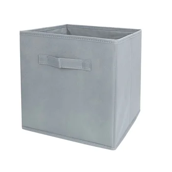 

Grey Fabric Cube Storage Bins, Foldable, Premium Quality Collapsible Baskets, Closet Organizer Drawers