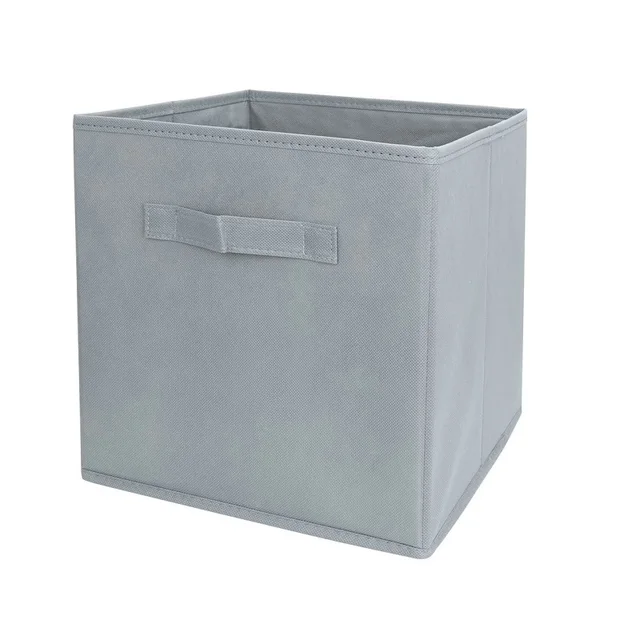 Grey Fabric Cube Storage Bins, Foldable, Premium Quality Collapsible ...