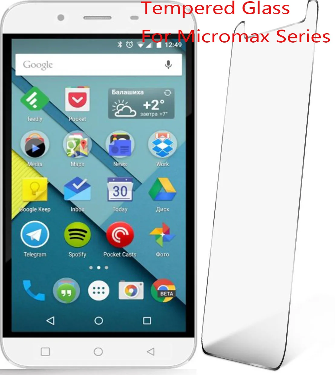 Ultra thin Tempered Glass for Micromax Bolt Q326 D200 A79