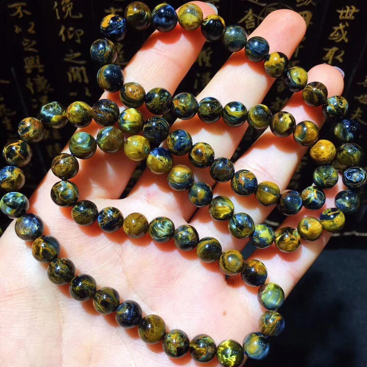

B29906 7mm Natural 100% Namibia Pietersite Blue Red Beads Gemstone Round Bead Bracelets Man Women