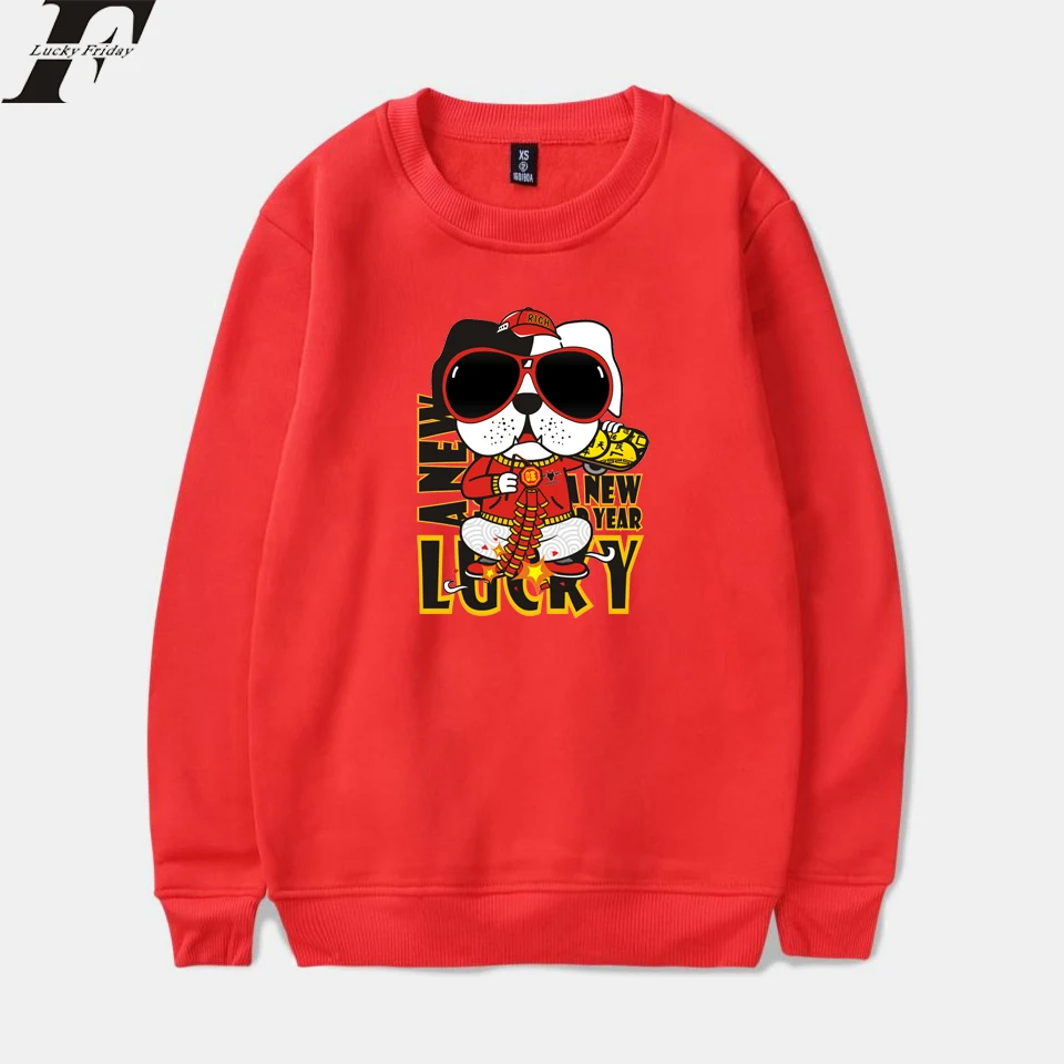 LUCKYFRIDAYF счастливая собака забавные Модные мужские и женские толстовки без