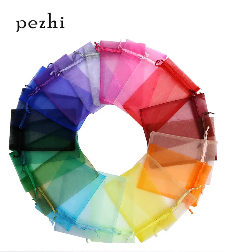 

100PCS Pure color pearl gauze gauze bag Tiekou gift wedding candy bag cosmetic sample packaging bag