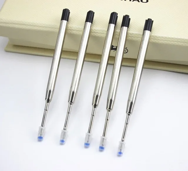 10pcs Universal Standard Style Black and Blue Ink 0.7MM Medium Nib Ball Point Pen Refills