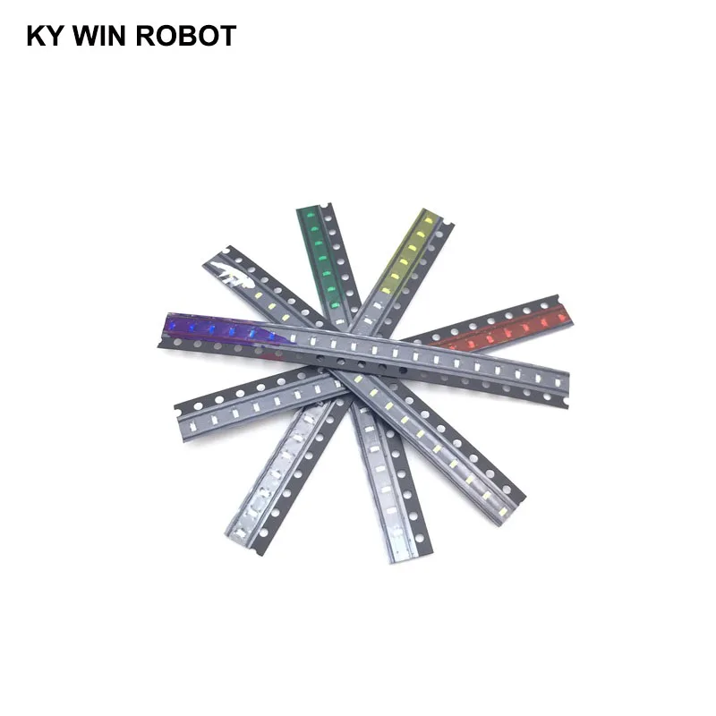 5 цветов x20 шт = 100 SMD 0603 светодиодный комплект супер яркий
